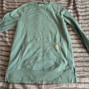 Carhartt Green Sweatshirt with Logo Patch